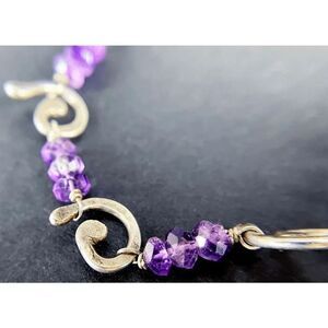 Artisan made Sterling Silver and Amethyst Choker Necklace
